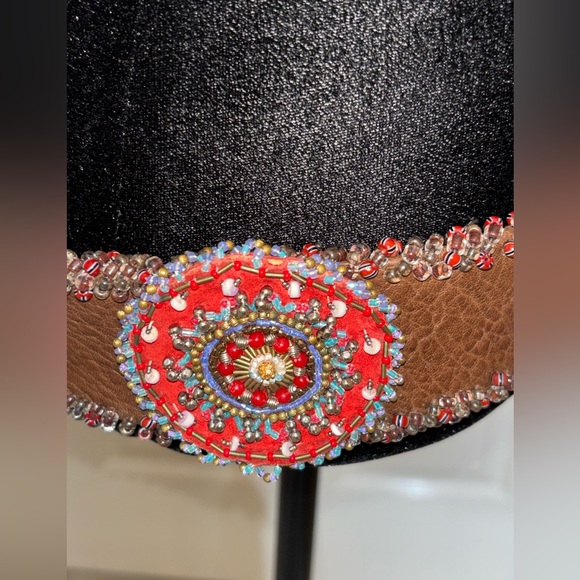 Vintage Handmade boho beaded belt Murano beads amazing piece rare find - Picture 10 of 16